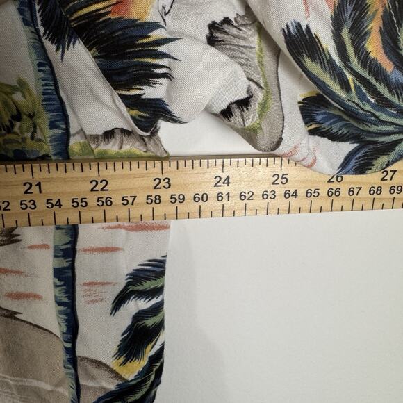 VTG 90’s PineappleConnections Men’s Hawaiian Shirt Rayon PalmTreeSunsetPrint Med - Picture 3 of 7